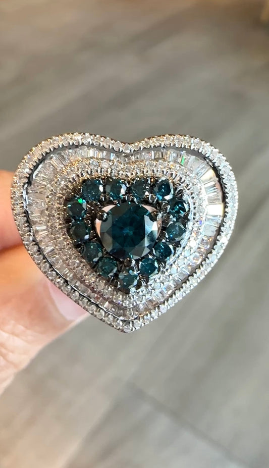 NEELA Heart Blue Diamond Ring