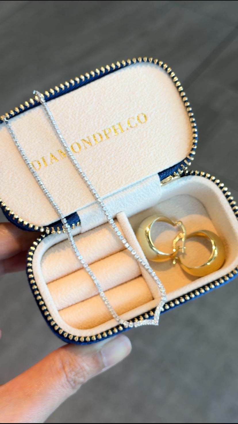 EYLA  Eternal V Half Tennis Necklace