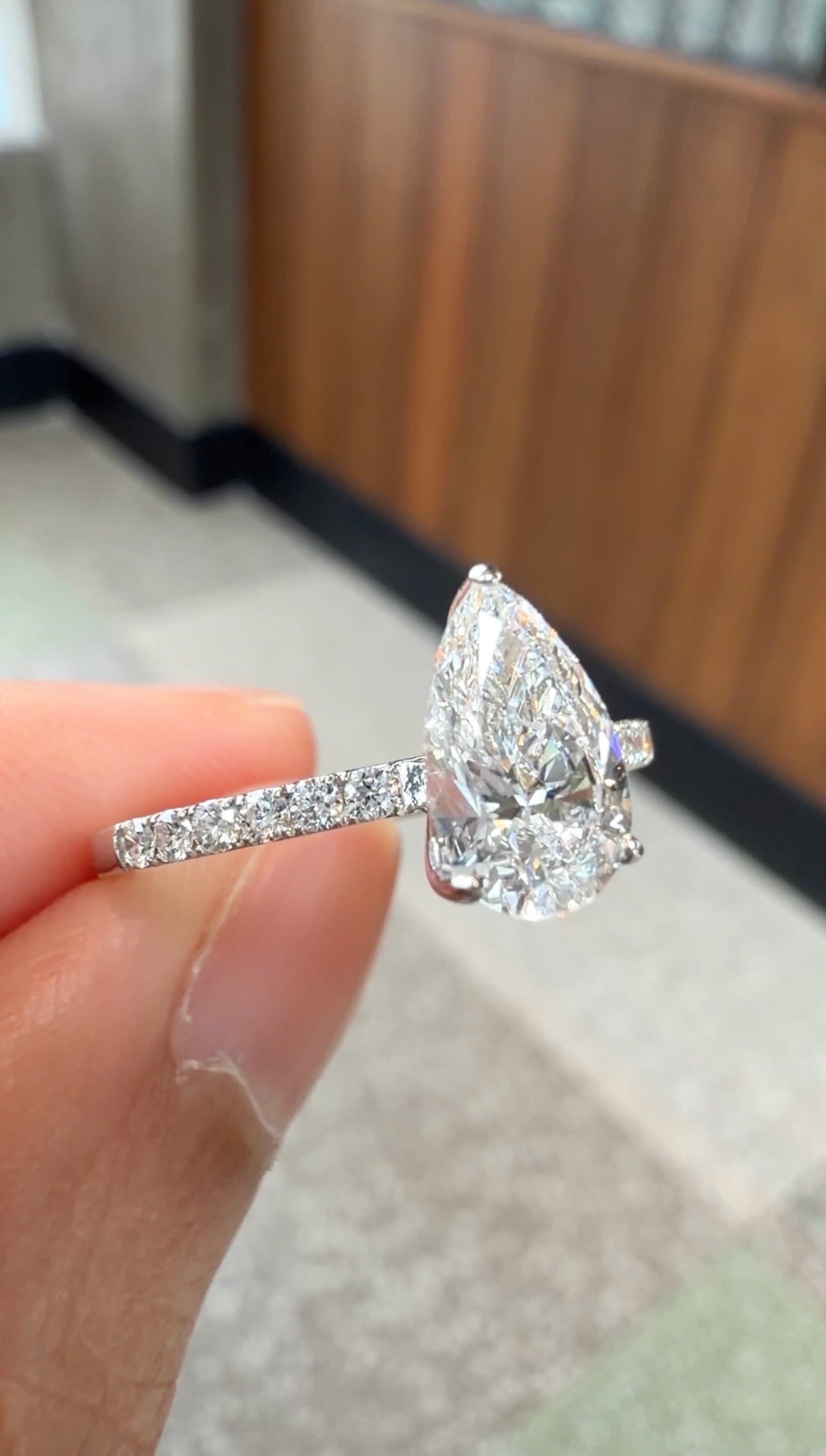 Aura Pear Diamond Ring