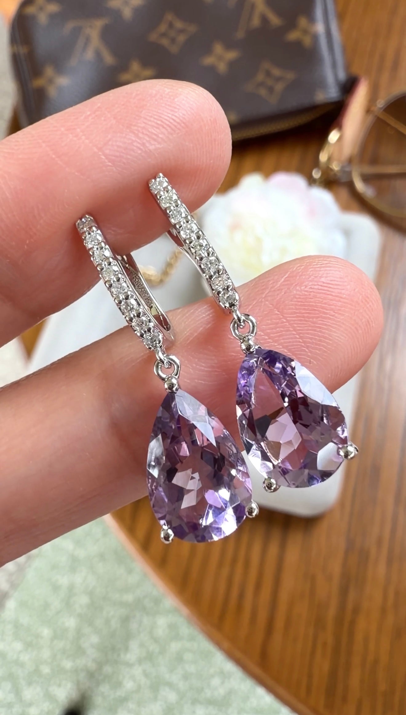 Amelia Amethyst Drop Earrings