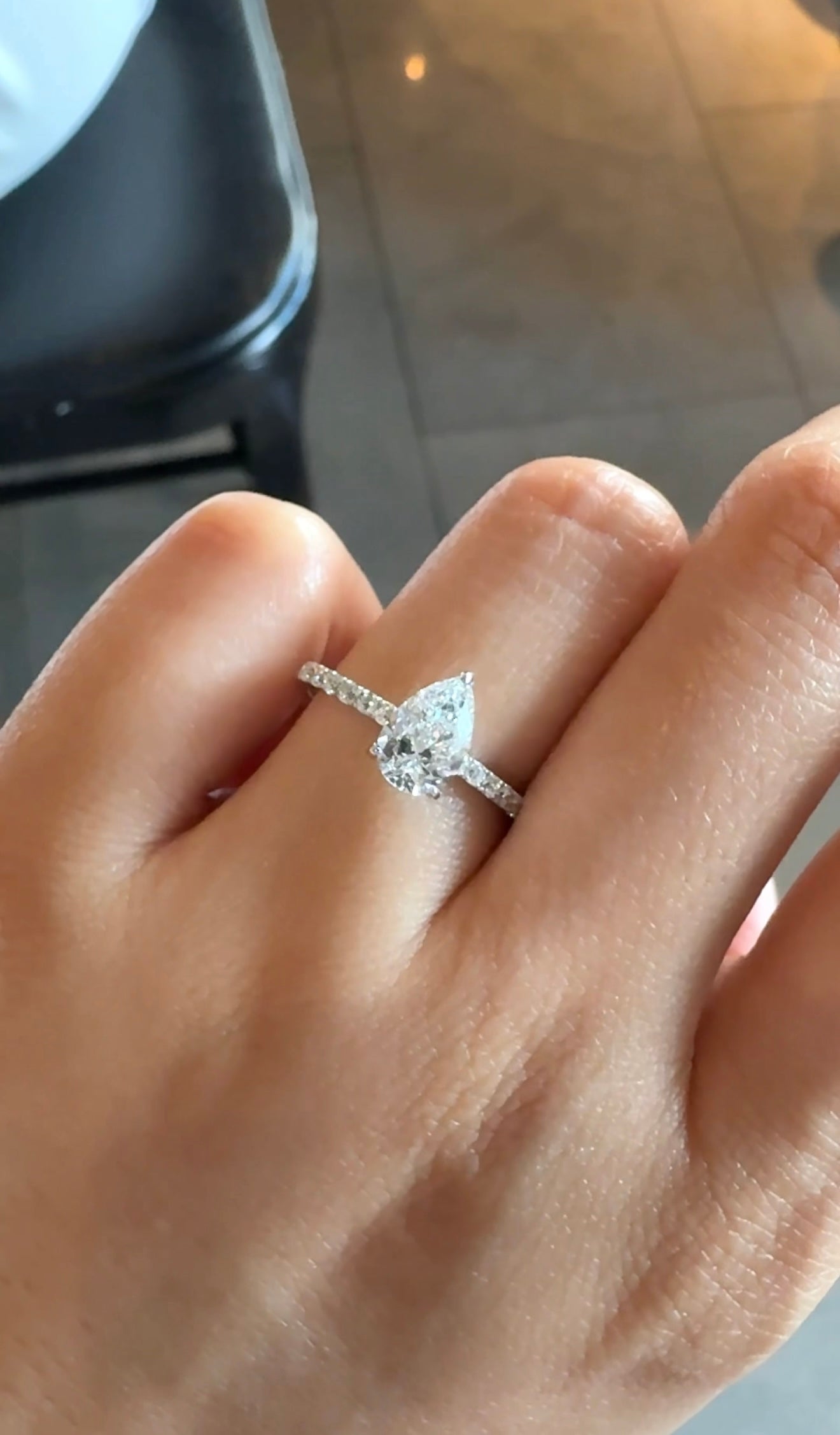 Amy Pear Diamond Ring