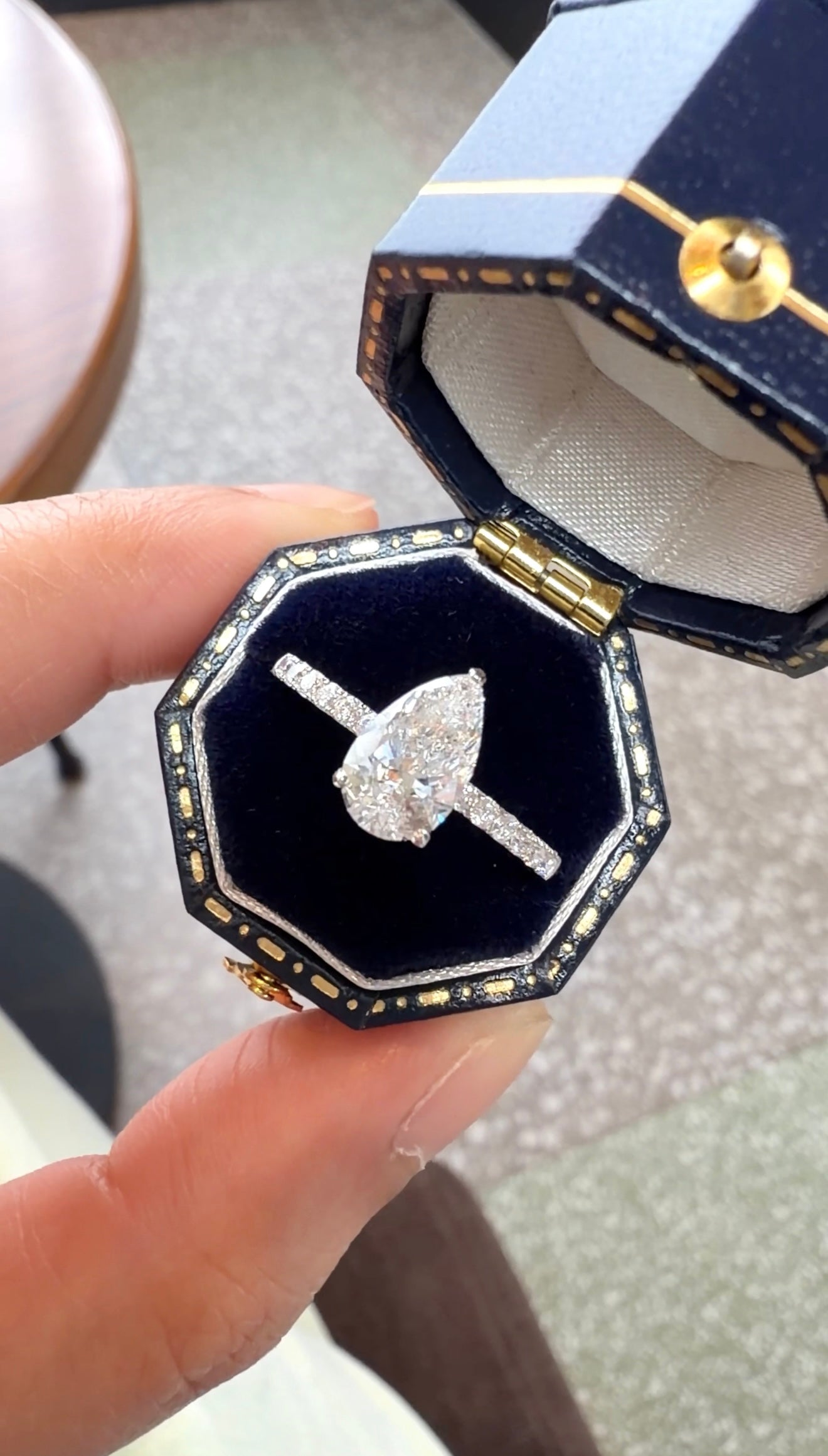 Aura Pear Diamond Ring