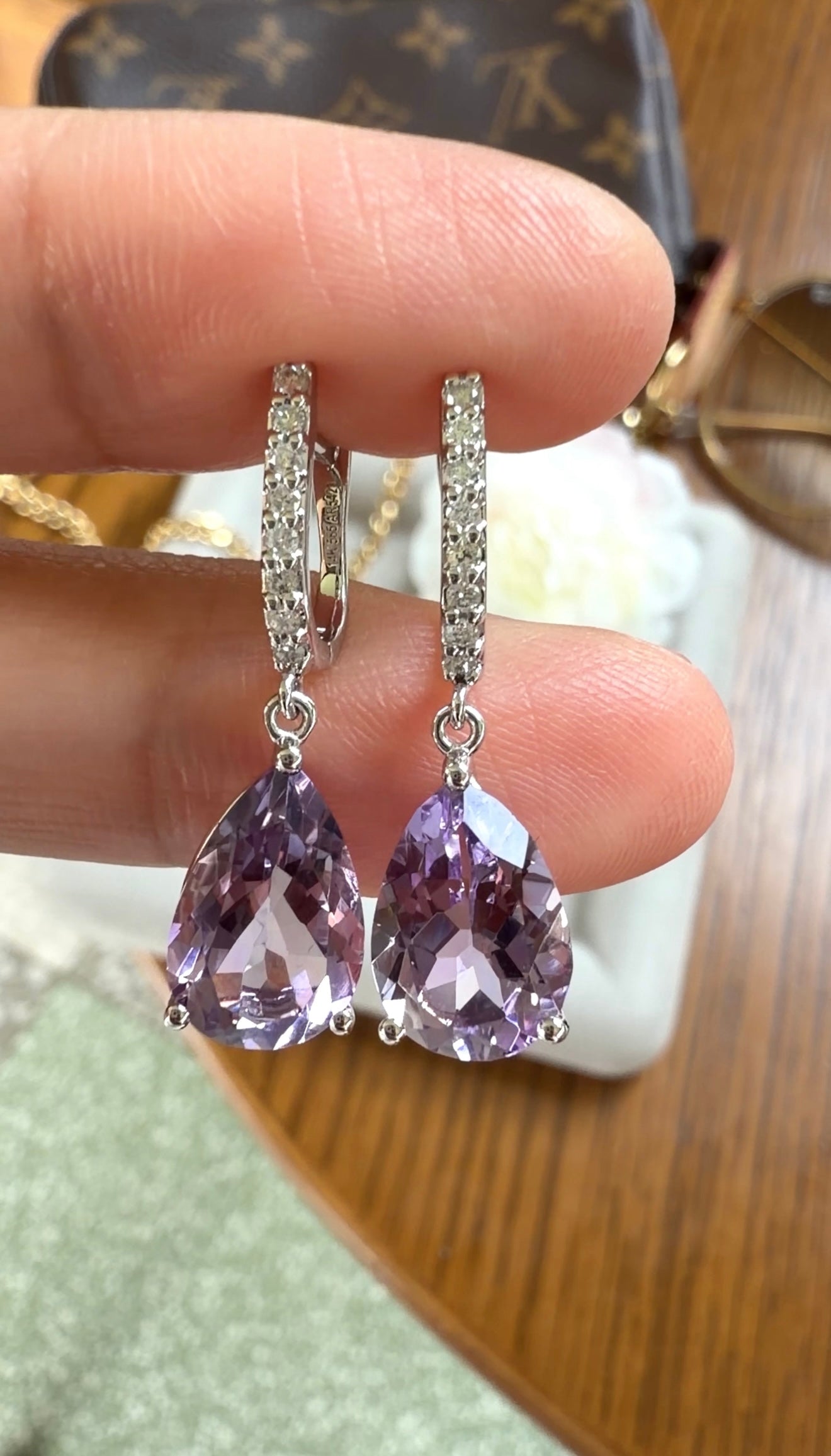 Amelia Amethyst Drop Earrings