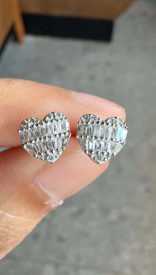 Reina Heart Diamond Earrings