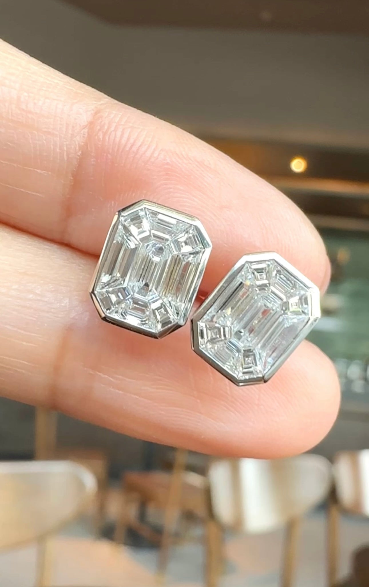 Pie-Cut Emerald Earrings