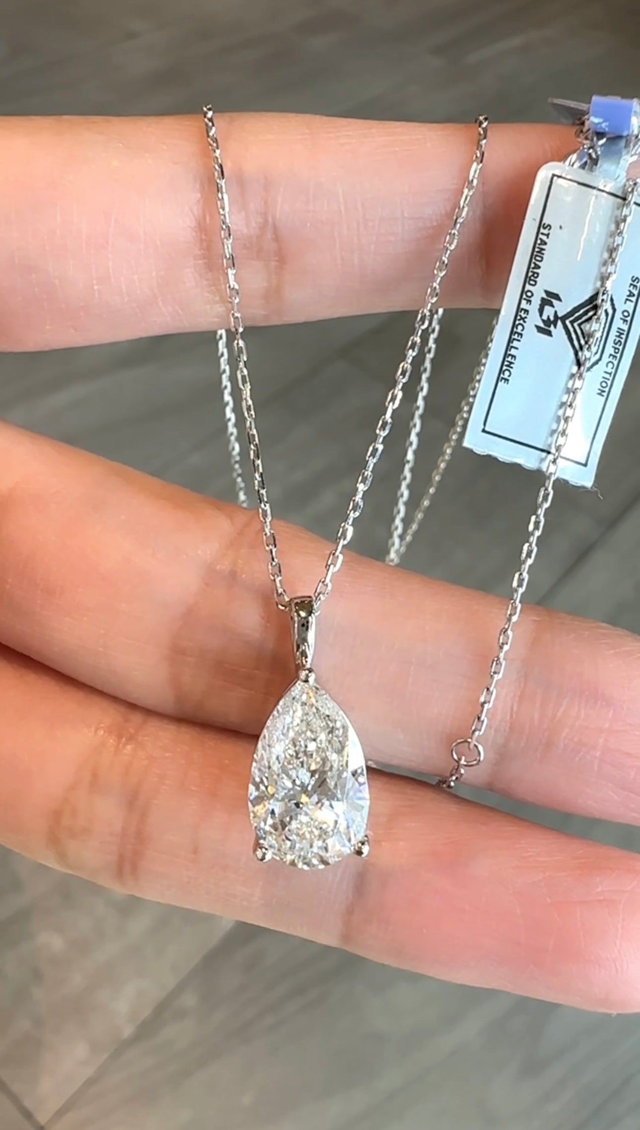 Perry 3-Carat Pear Necklace