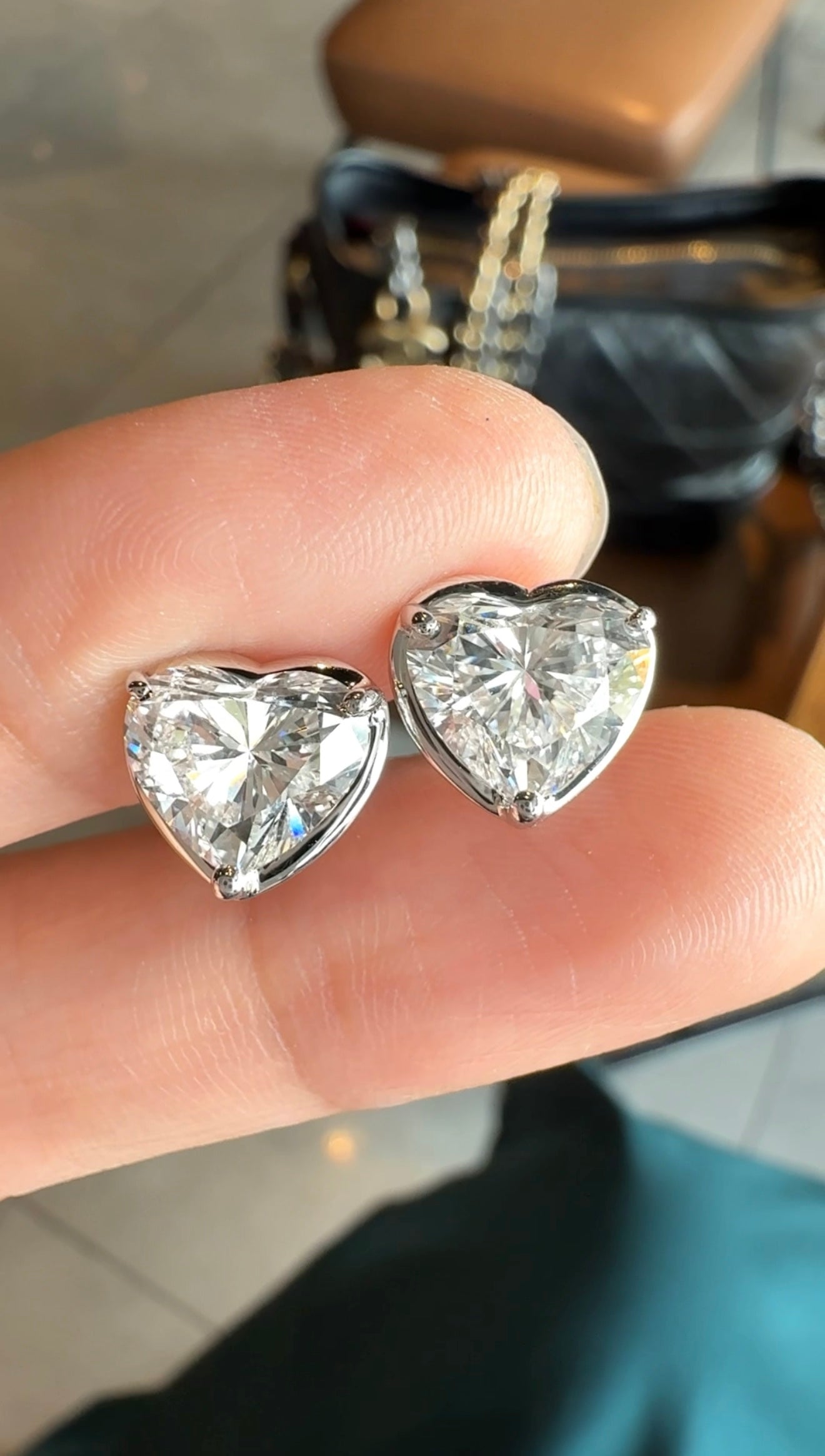 Darlene 2-Carat Heart Diamond Earrings
