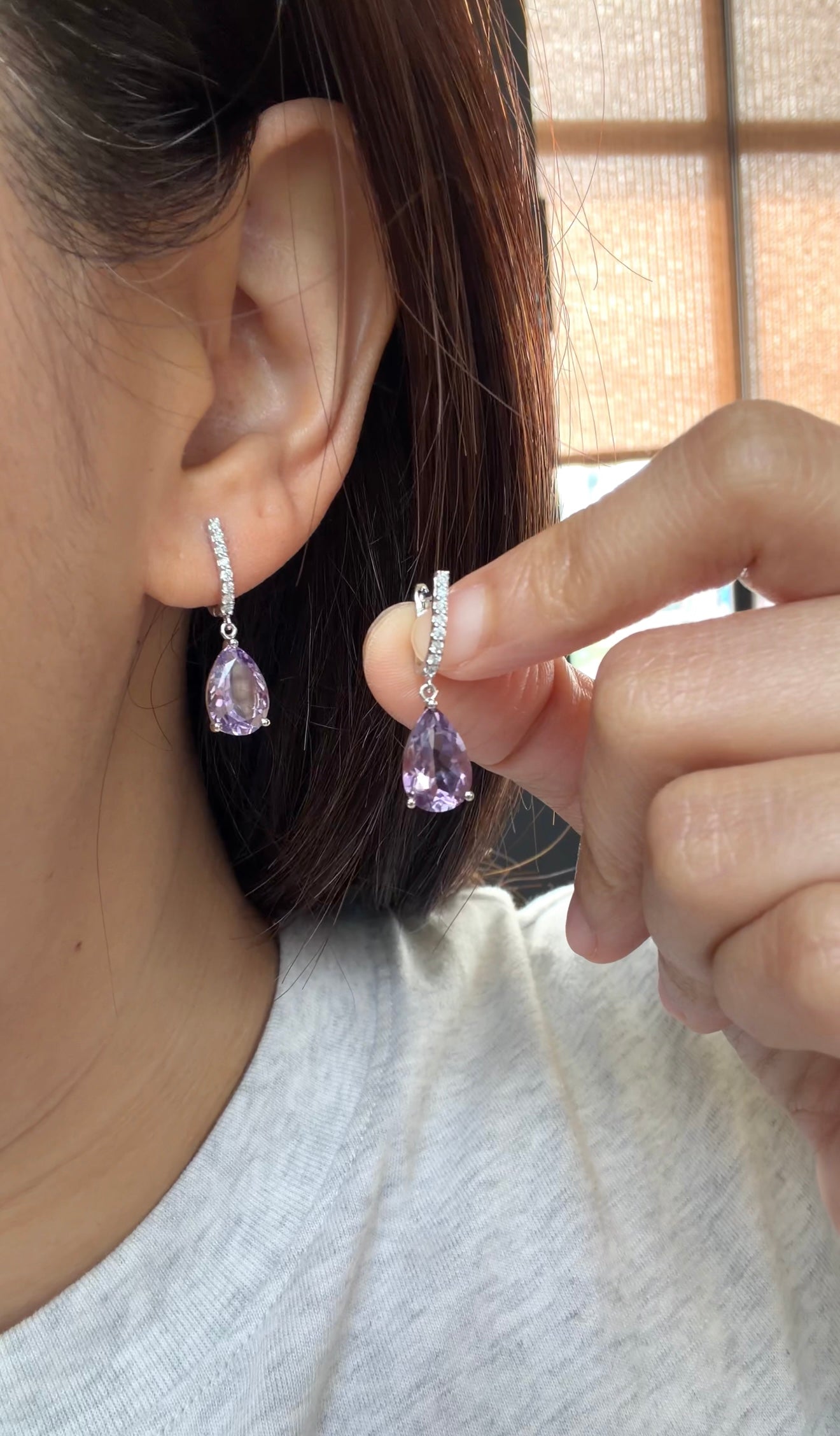 Amelia Amethyst Drop Earrings