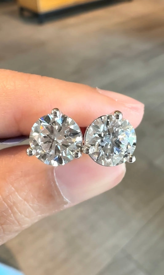 Nina 2-Carat Round Stud Earrings