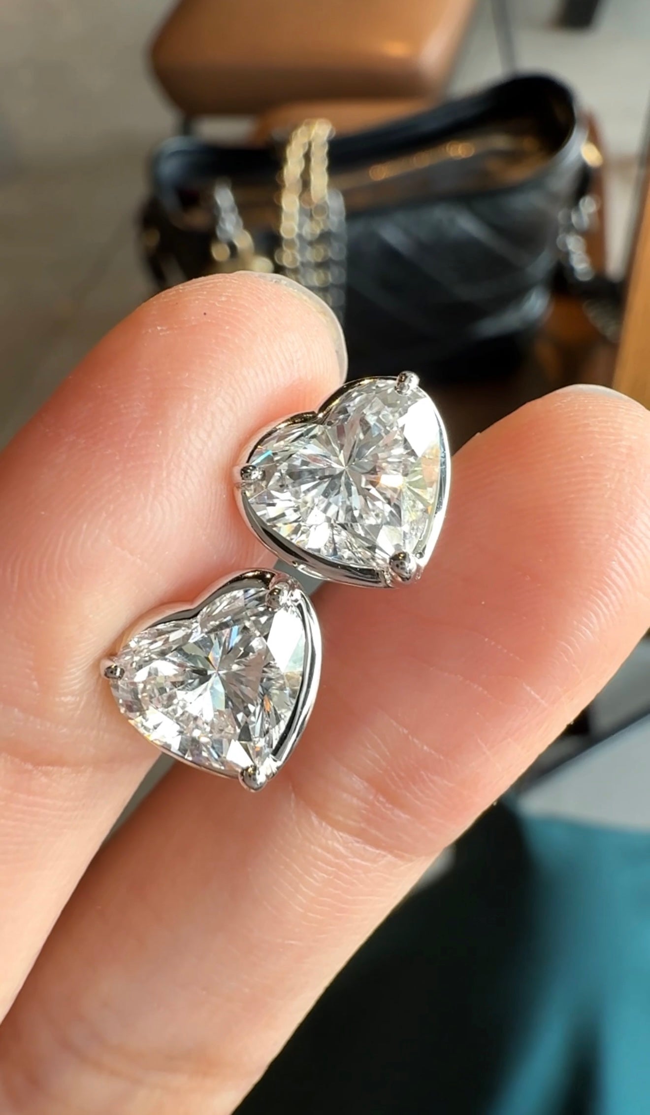 Darlene 2-Carat Heart Diamond Earrings