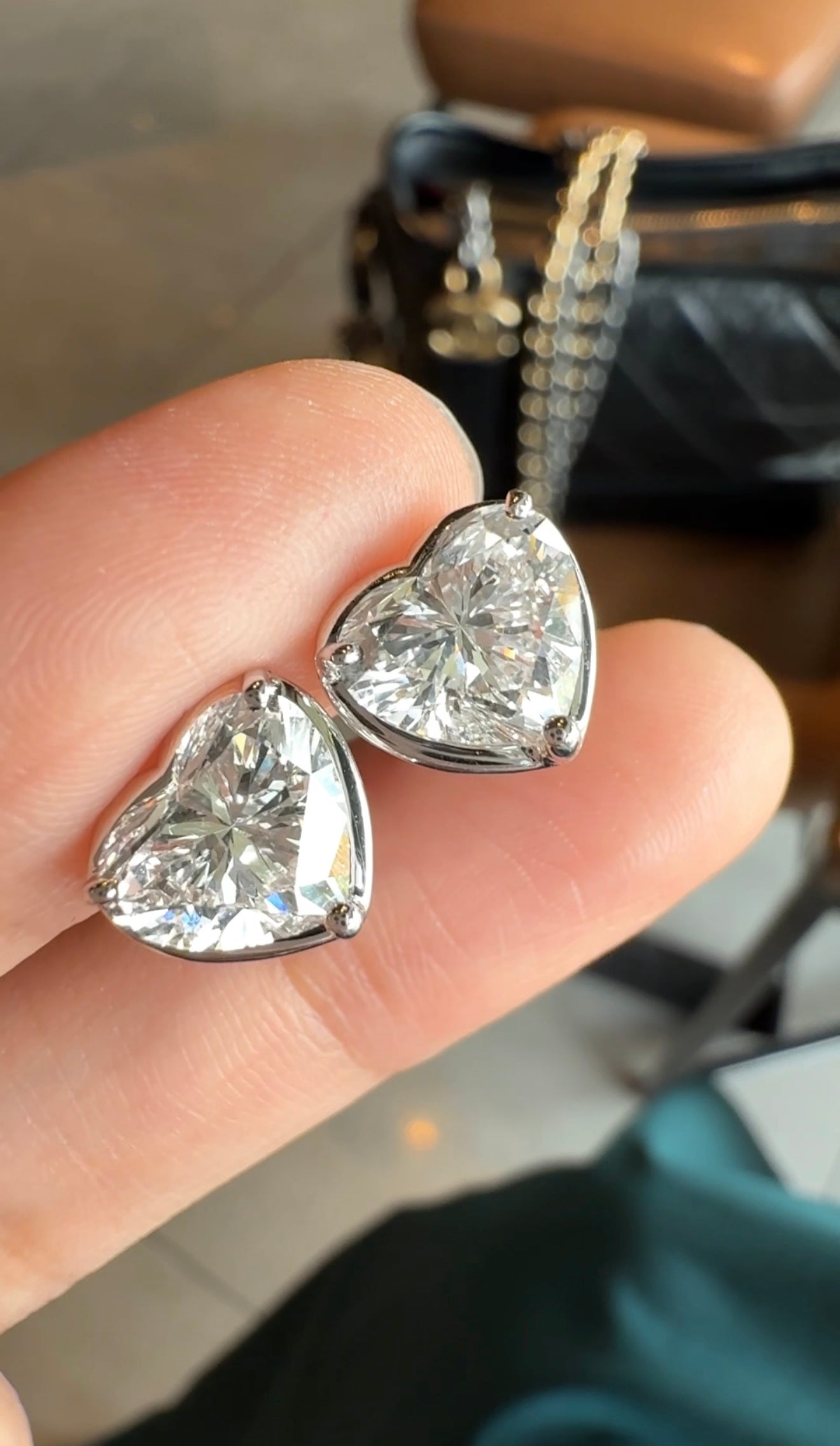 Darlene 2-Carat Heart Diamond Earrings