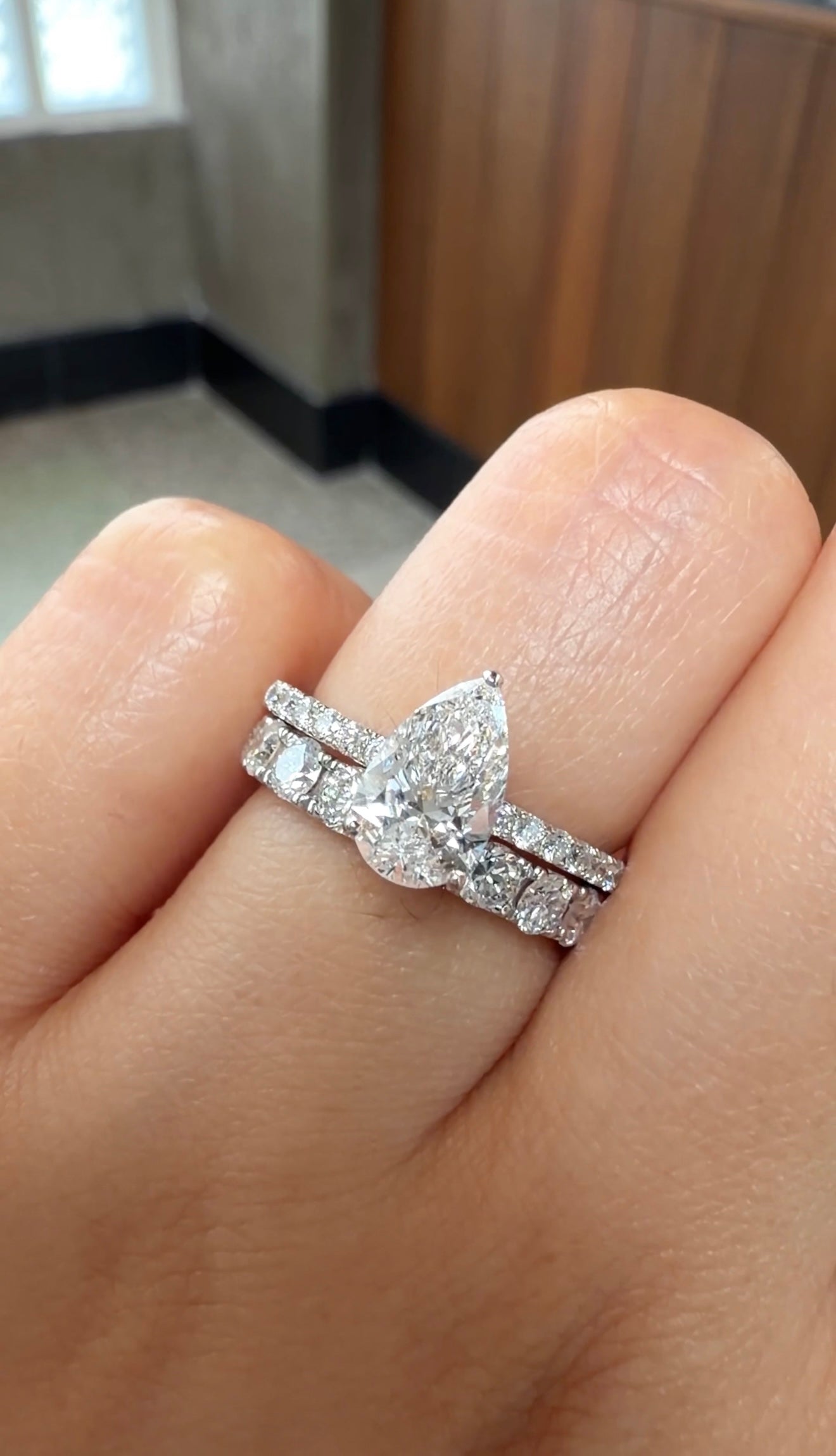 Aura Pear Diamond Ring