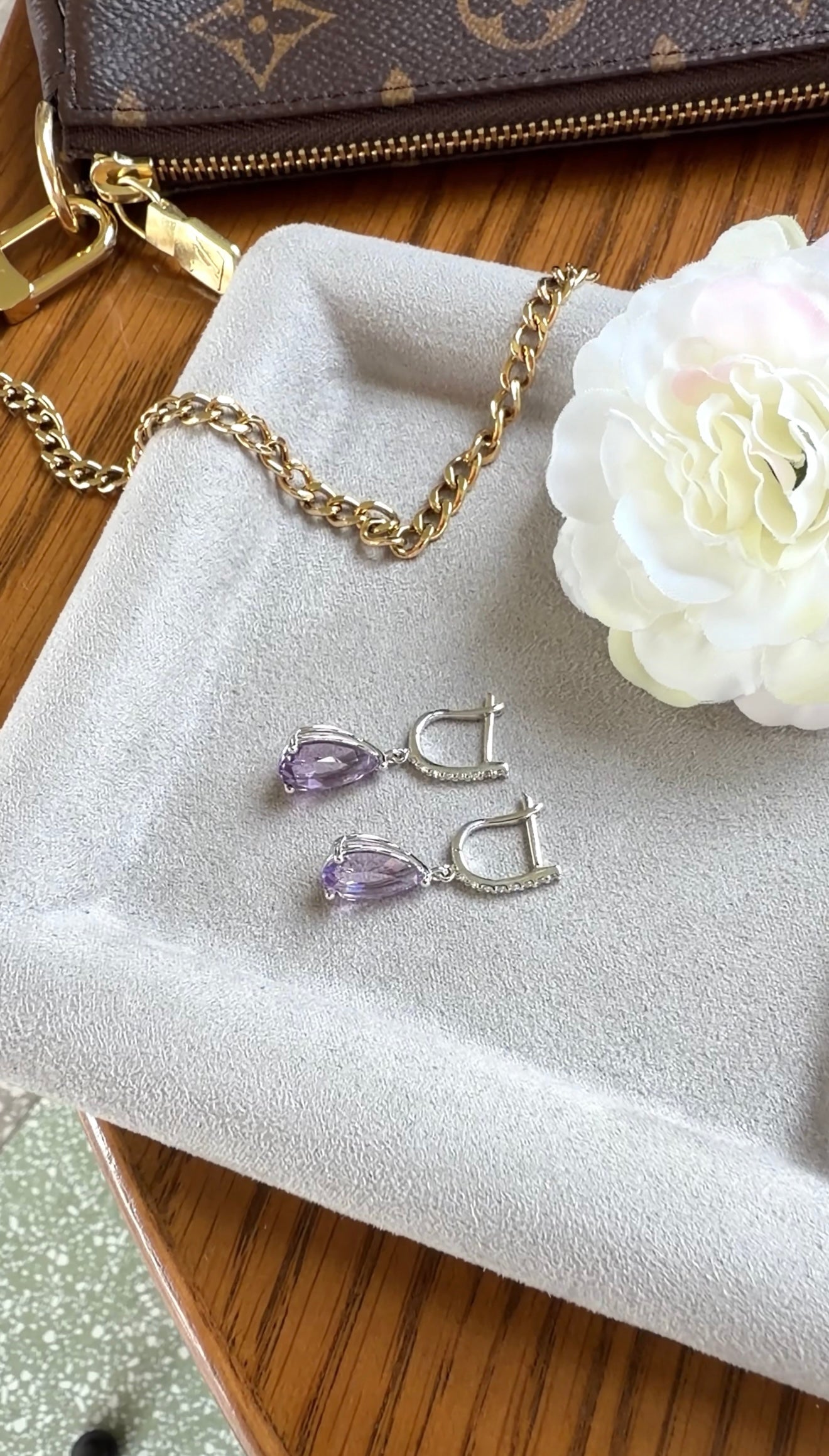 Amelia Amethyst Drop Earrings