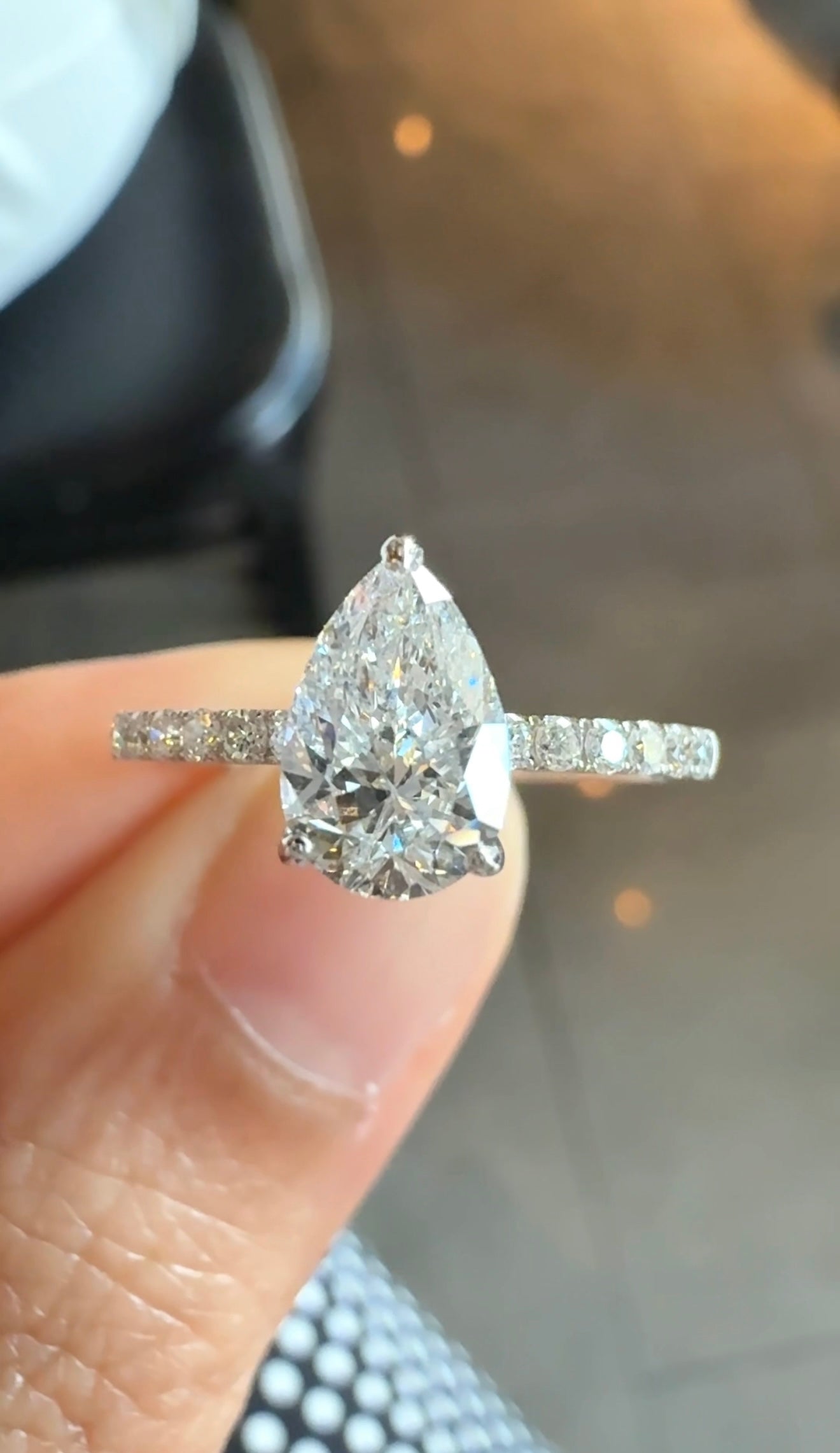 Amy Pear Diamond Ring