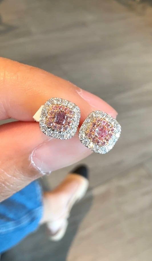Pink Diamond Earrings