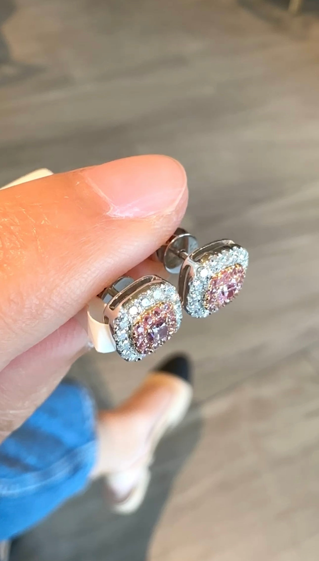 Pink Diamond Earrings